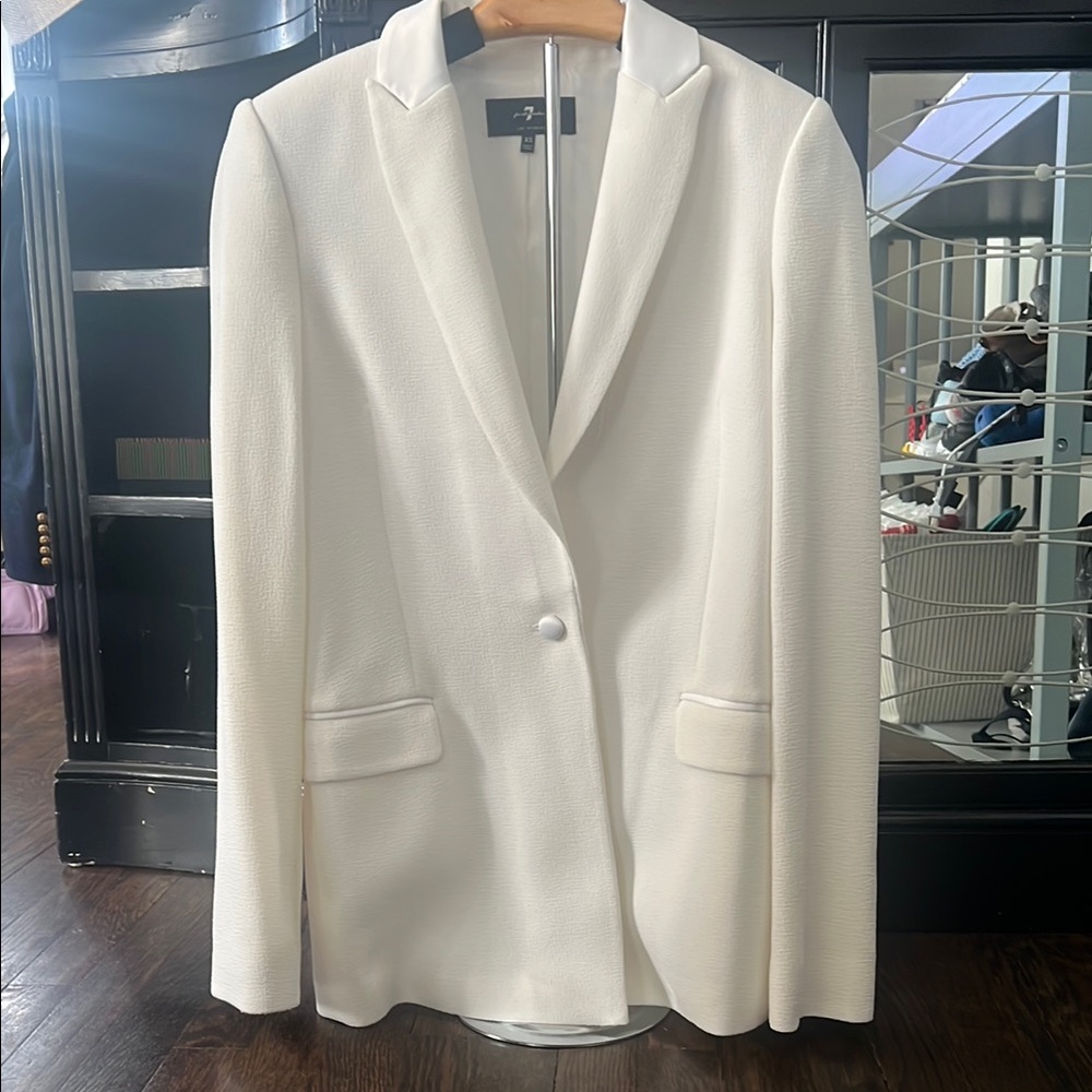 7 For All Mankind White Women's Blazer